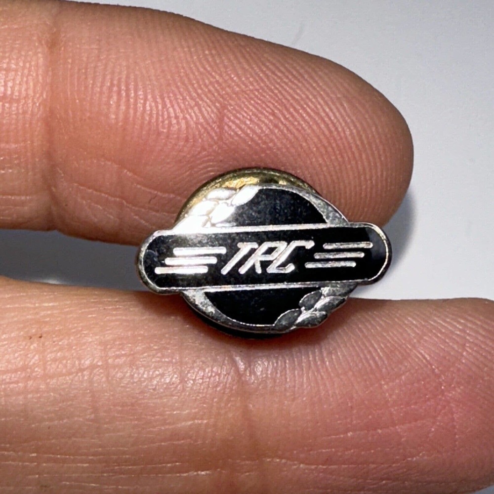 Sterling Silver TRC logo Black Tie Tack Brooch Pin Back